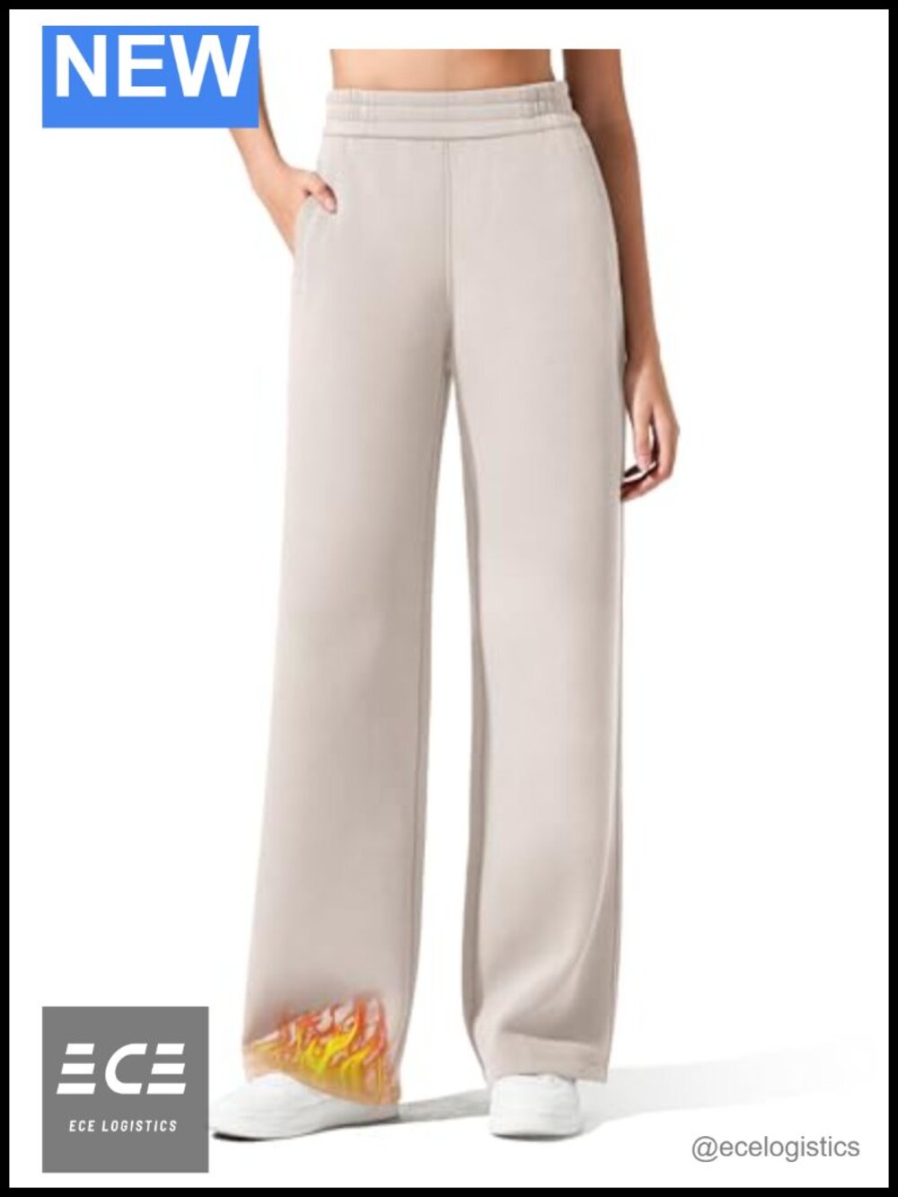Women's Wide Leg Fleece Sweatpants High Rise Winter Lounge Yoga Pants